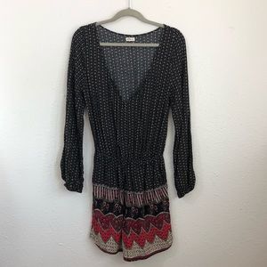 Hollister Black & Red Long Sleeve Romper